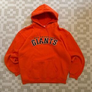 Majestic San Francisco Giants MLB Orange Hoodie Sweatshirt Mens Large Graphic